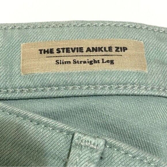 AG Adriano Goldschmied 26 The Ankle Zip Slim Straight Leg light green jean 503B5 - Picture 5 of 15